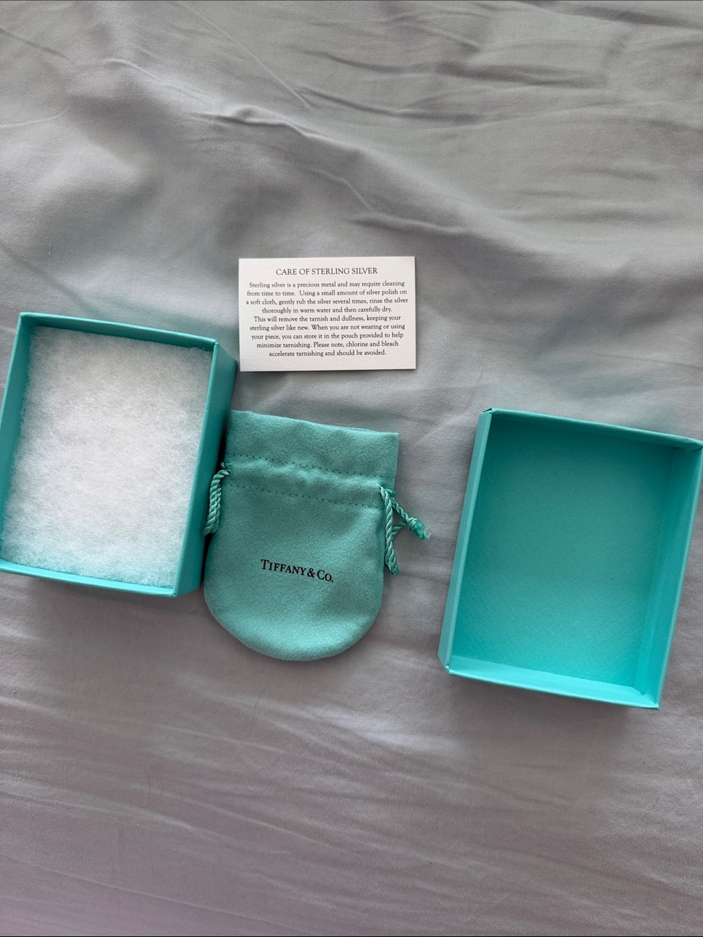 Tiffany & Co. Robin's Egg Blue Jewelry Box with Pouch NWT